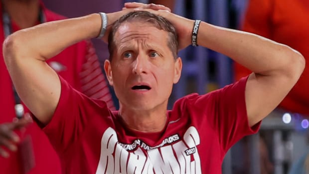Razorbacks coach Eric Musselman on sidelines against Memphis at The Battle 4 Atlantis